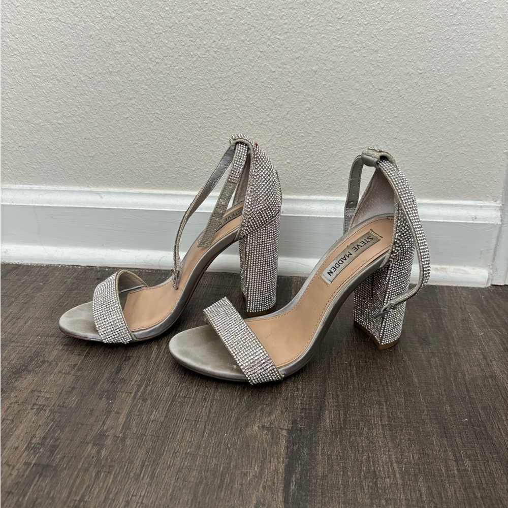 Steve Madden Glittering Silver Heels
